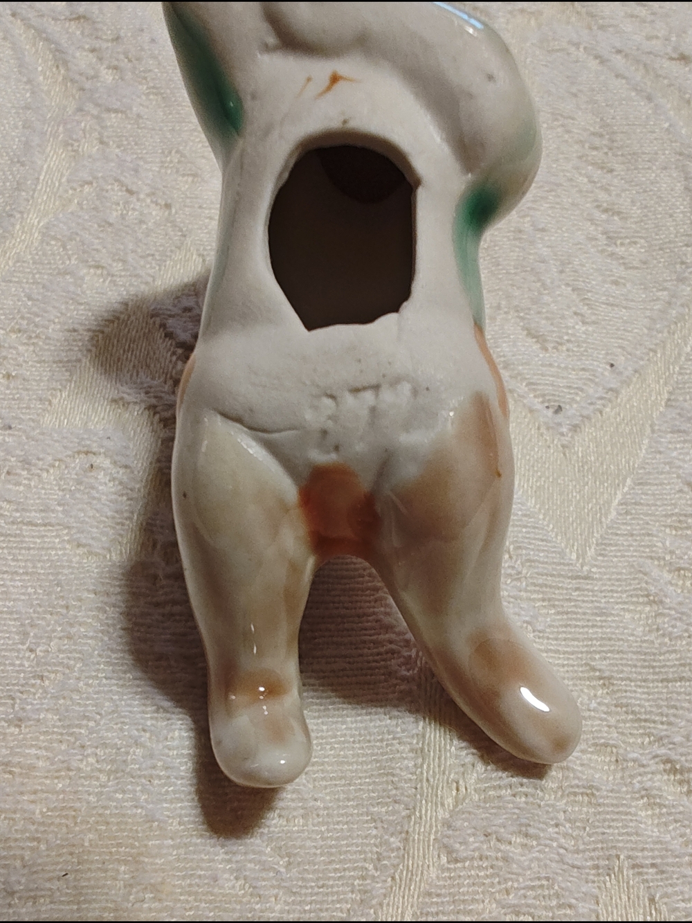 Source Unknown Brown and Green Ceramic Bunny Figurine - Picture 3 of 6
